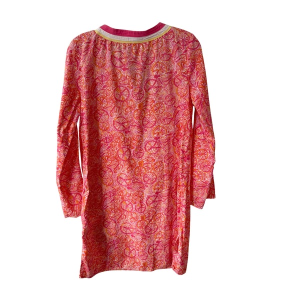 Lilly Pulitzer Women's Pink Bicycle Print Long Sleeve Swim Cover Up in Size S - Picture 2 of 12